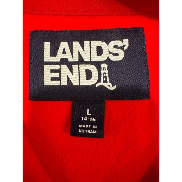 Lands: End Red Fleece 1/4 Zip - Size Large - Picture 7 of 7
